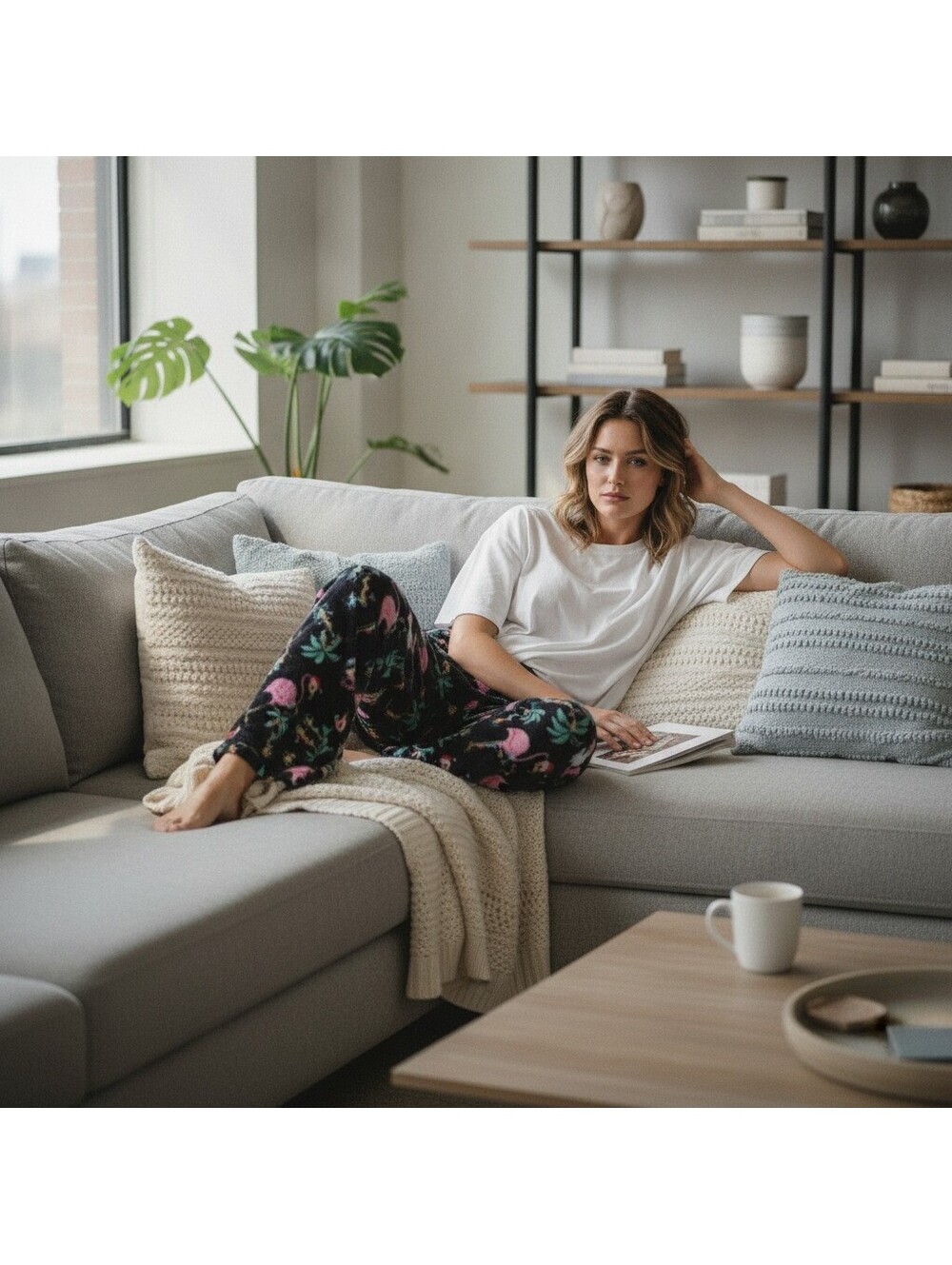 Women's Secret Treasures Large (14-14) Fleece Flamingo Lounge Pants
